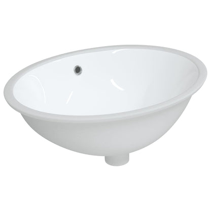 Lavandino da Bagno Bianco 56x41x20 cm Ovale in Ceramica - homemem39