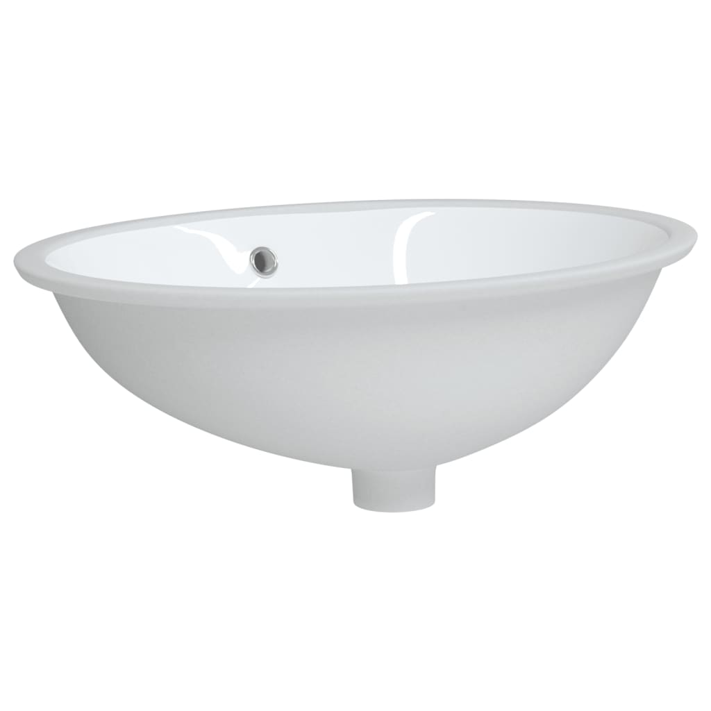 Lavandino da Bagno Bianco 56x41x20 cm Ovale in Ceramica - homemem39