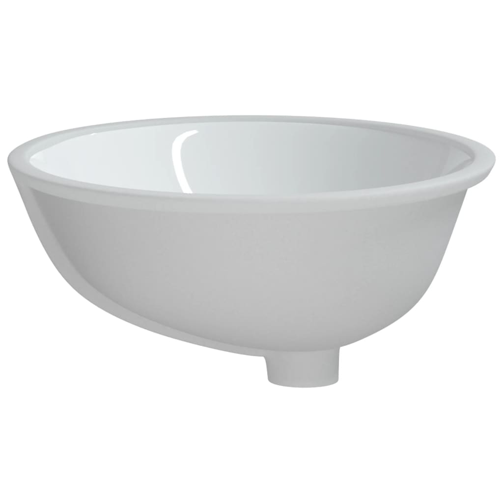 Lavandino da Bagno Bianco 56x41x20 cm Ovale in Ceramica - homemem39