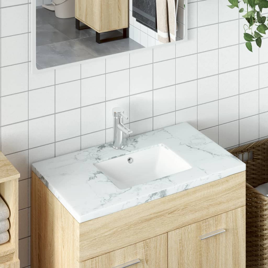 Lavandino da Bagno Bianco 30,5x27x14 cm Rettangolare Ceramica - homemem39