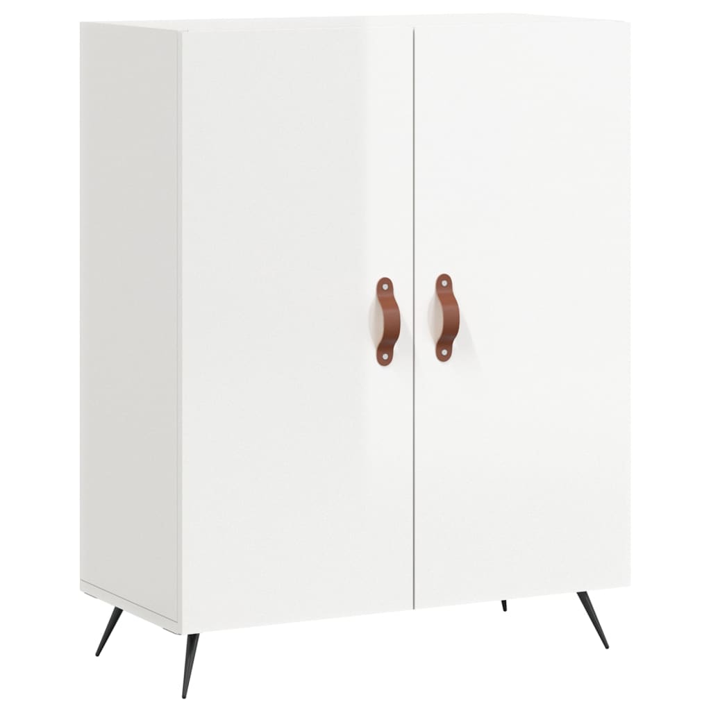 Credenza 69,5x34x90 cm in Legno Multistrato Bianco Lucido - homemem39