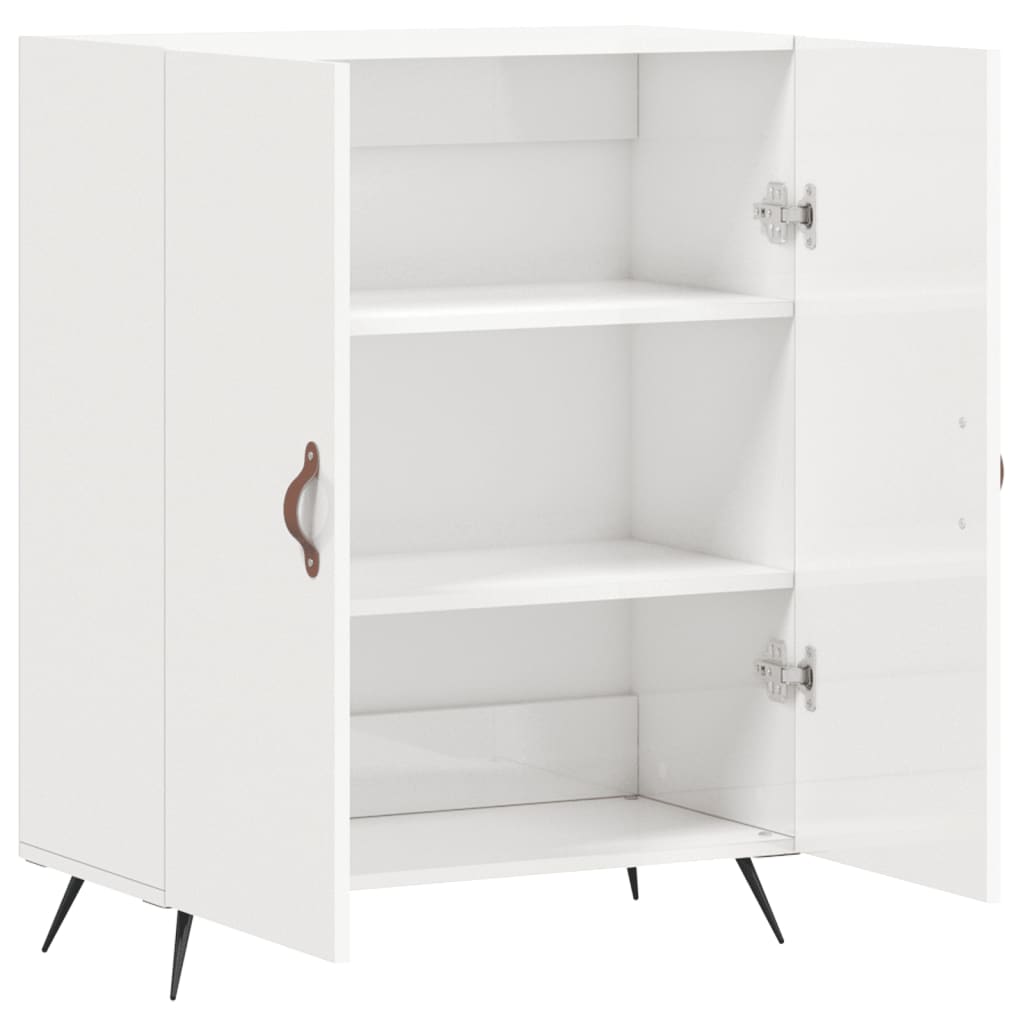 Credenza 69,5x34x90 cm in Legno Multistrato Bianco Lucido - homemem39