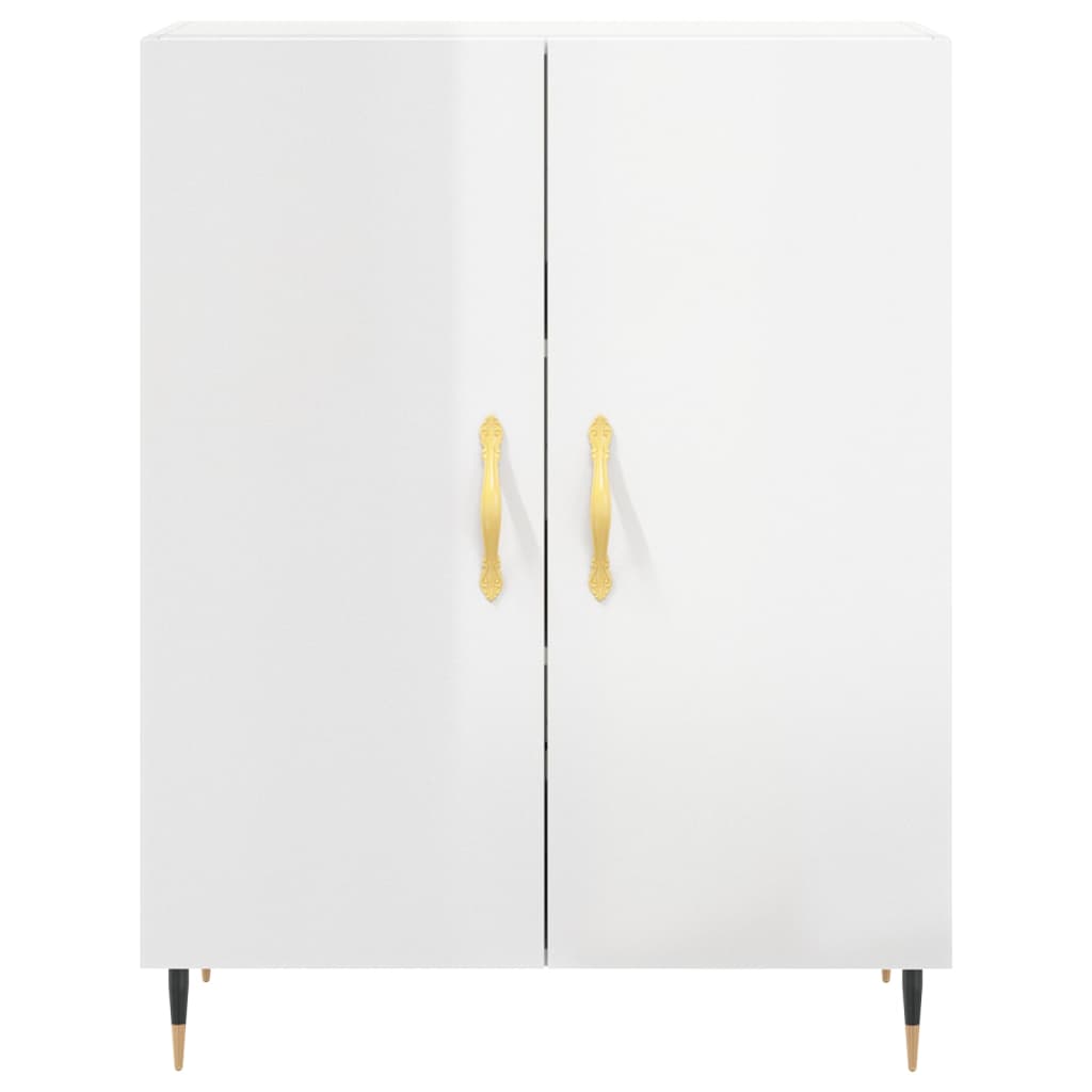 Credenza 69,5x34x90 cm in Legno Multistrato Bianco Lucido - homemem39