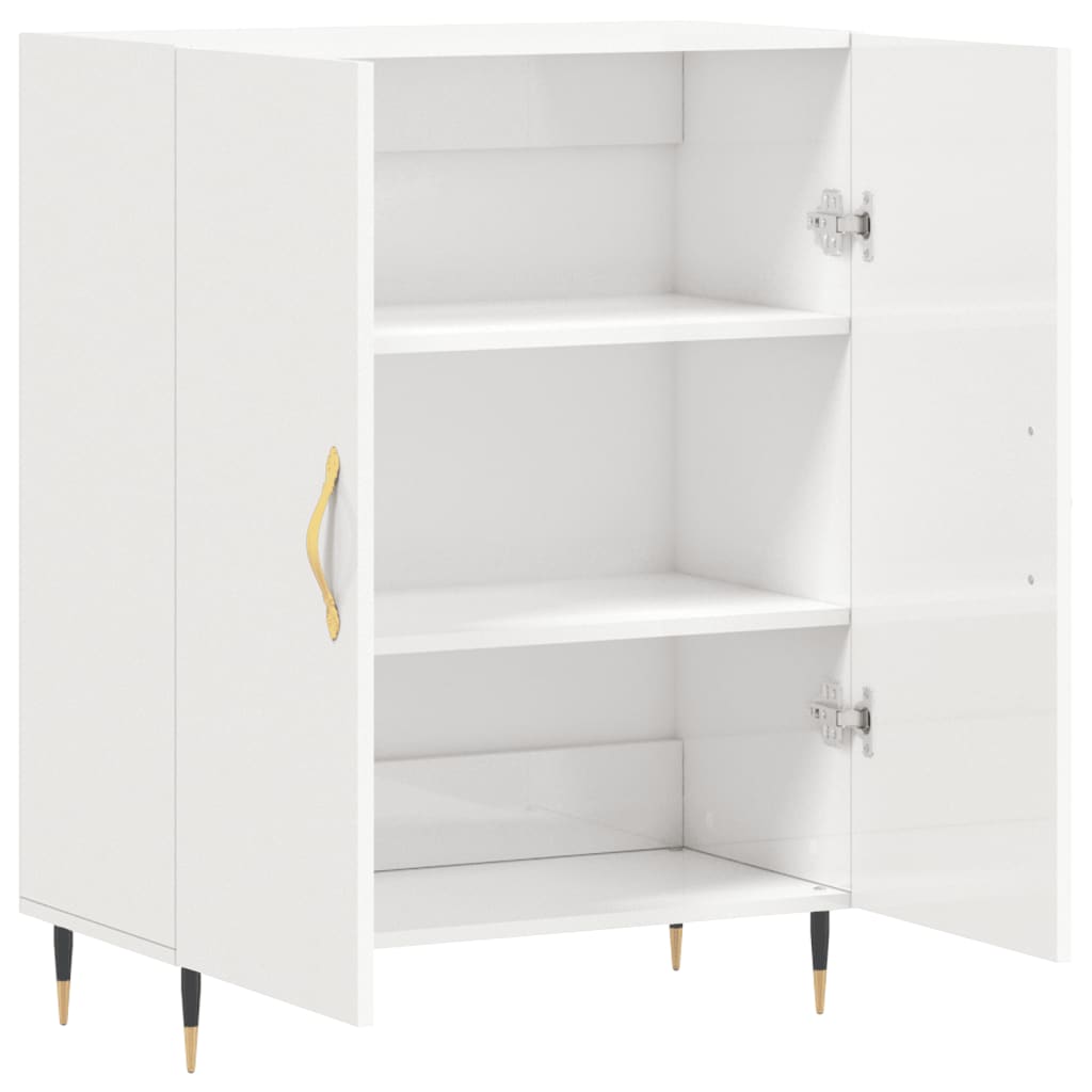 Credenza 69,5x34x90 cm in Legno Multistrato Bianco Lucido - homemem39