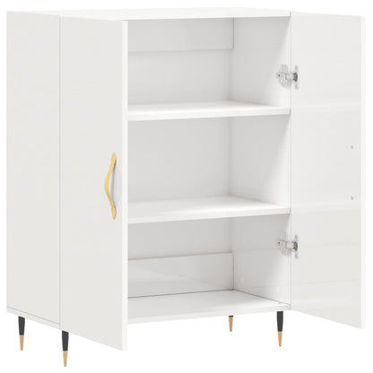 Credenza 69,5x34x90 cm in Legno Multistrato Bianco Lucido - homemem39