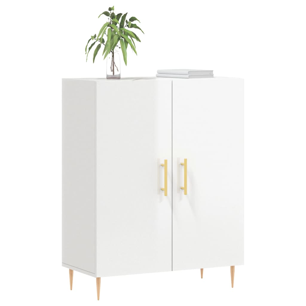 Credenza 69,5x34x90 cm in Legno Multistrato Bianco Lucido - homemem39