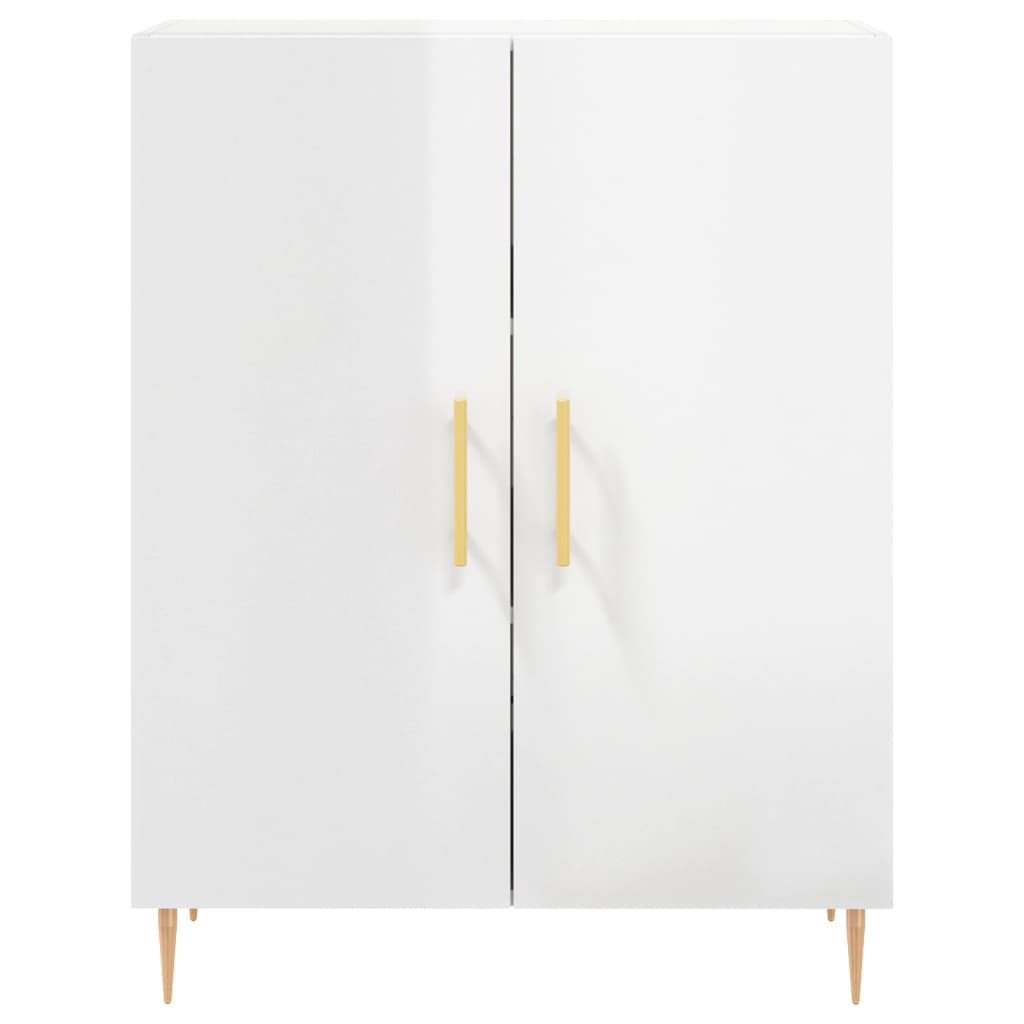 Credenza 69,5x34x90 cm in Legno Multistrato Bianco Lucido - homemem39