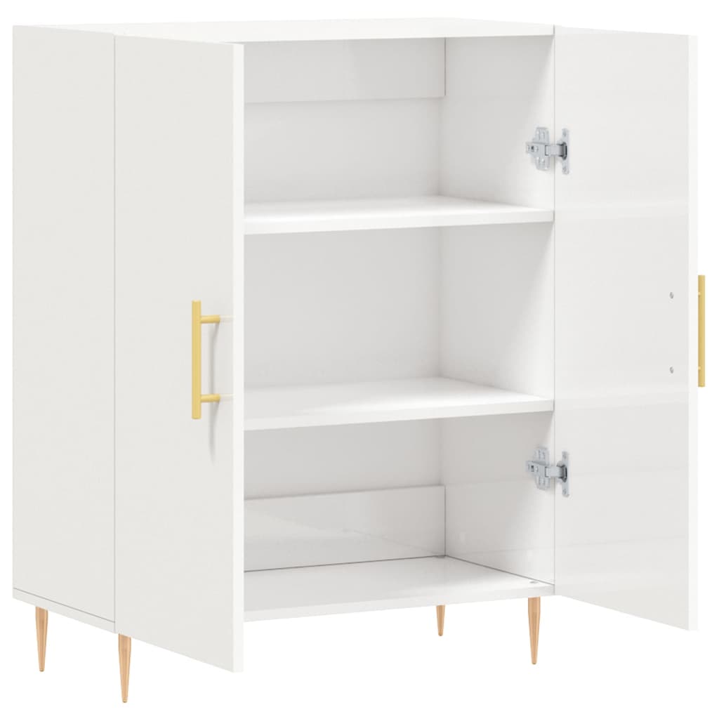 Credenza 69,5x34x90 cm in Legno Multistrato Bianco Lucido - homemem39