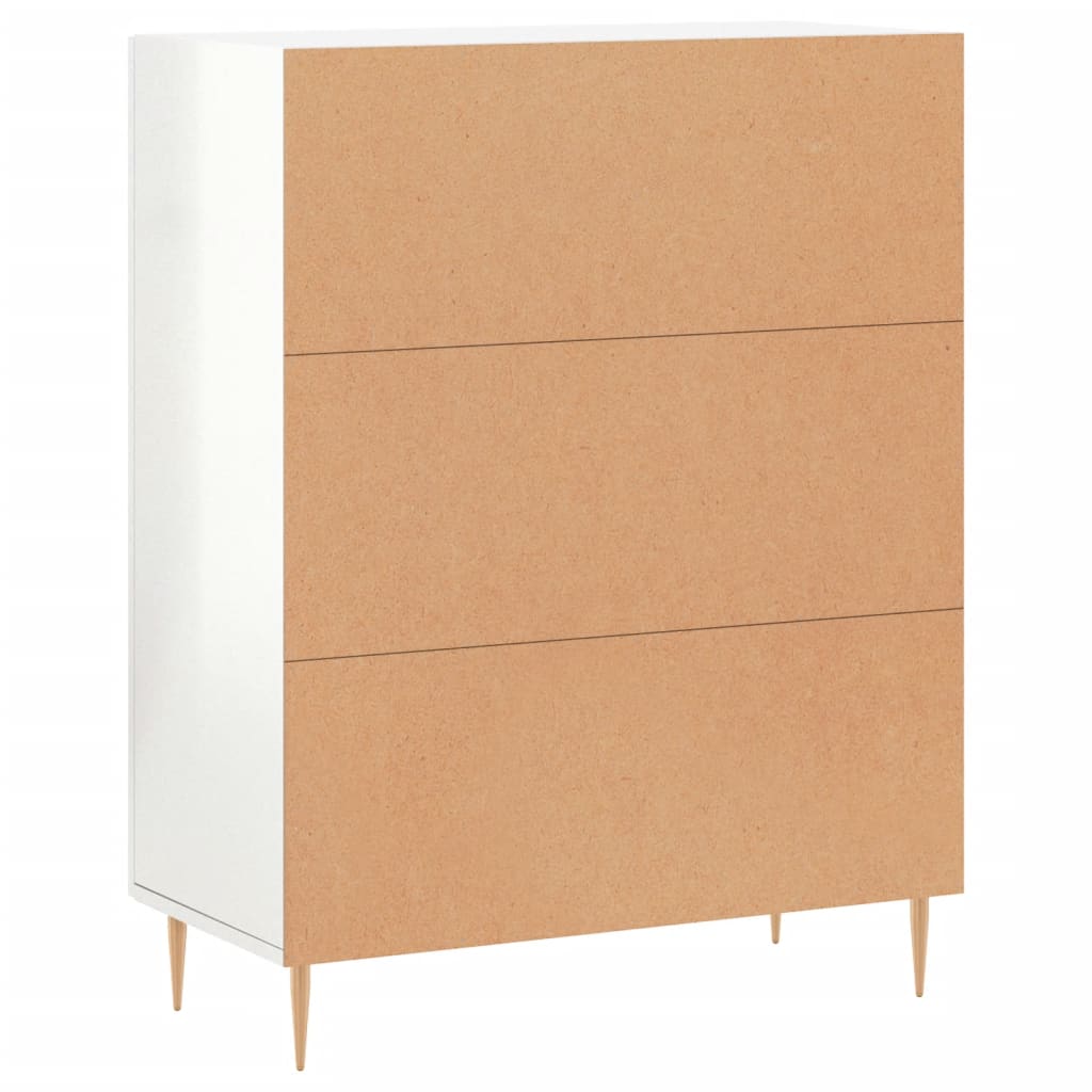 Credenza 69,5x34x90 cm in Legno Multistrato Bianco Lucido - homemem39