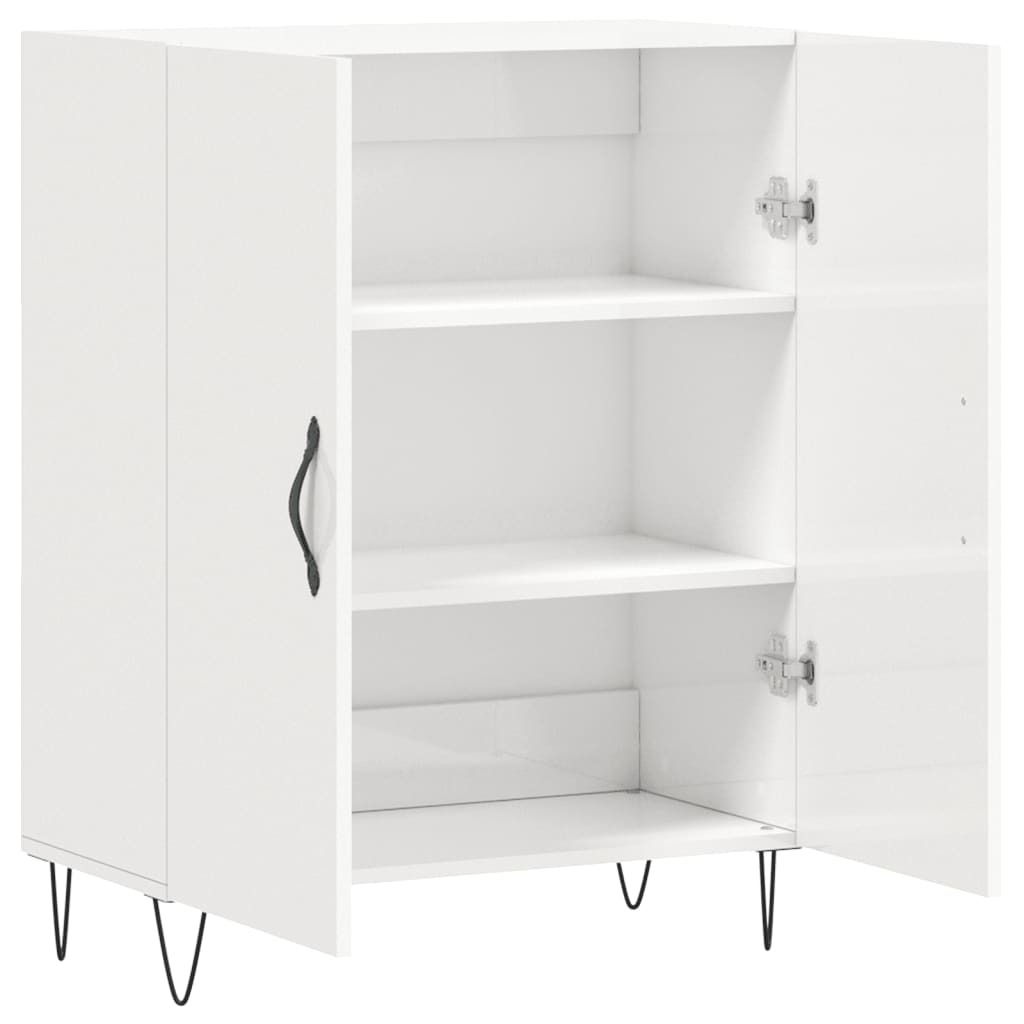 Credenza 69,5x34x90 cm in Legno Multistrato Bianco Lucido - homemem39