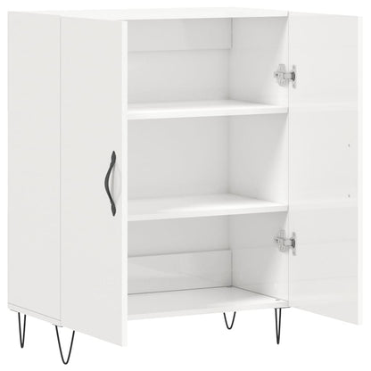 Credenza 69,5x34x90 cm in Legno Multistrato Bianco Lucido - homemem39