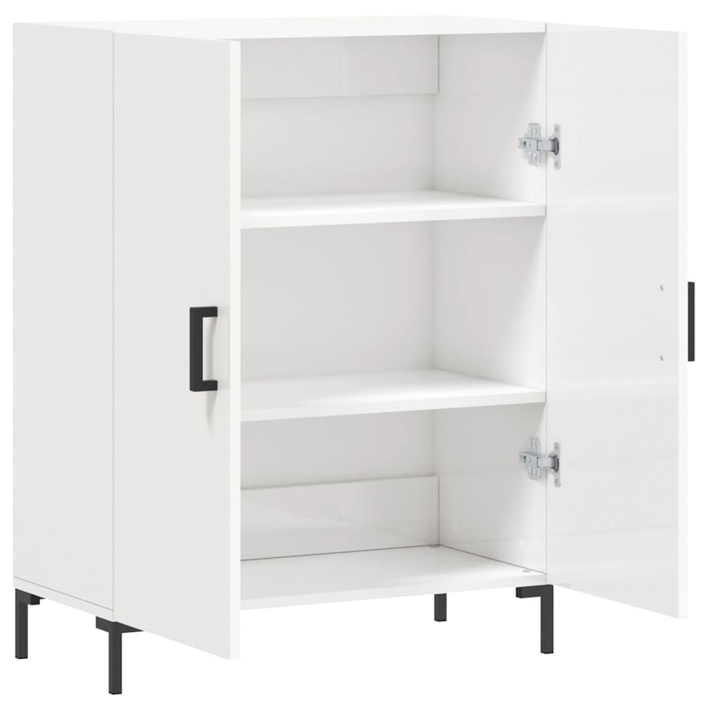 Credenza 69,5x34x90 cm in Legno Multistrato Bianco Lucido - homemem39