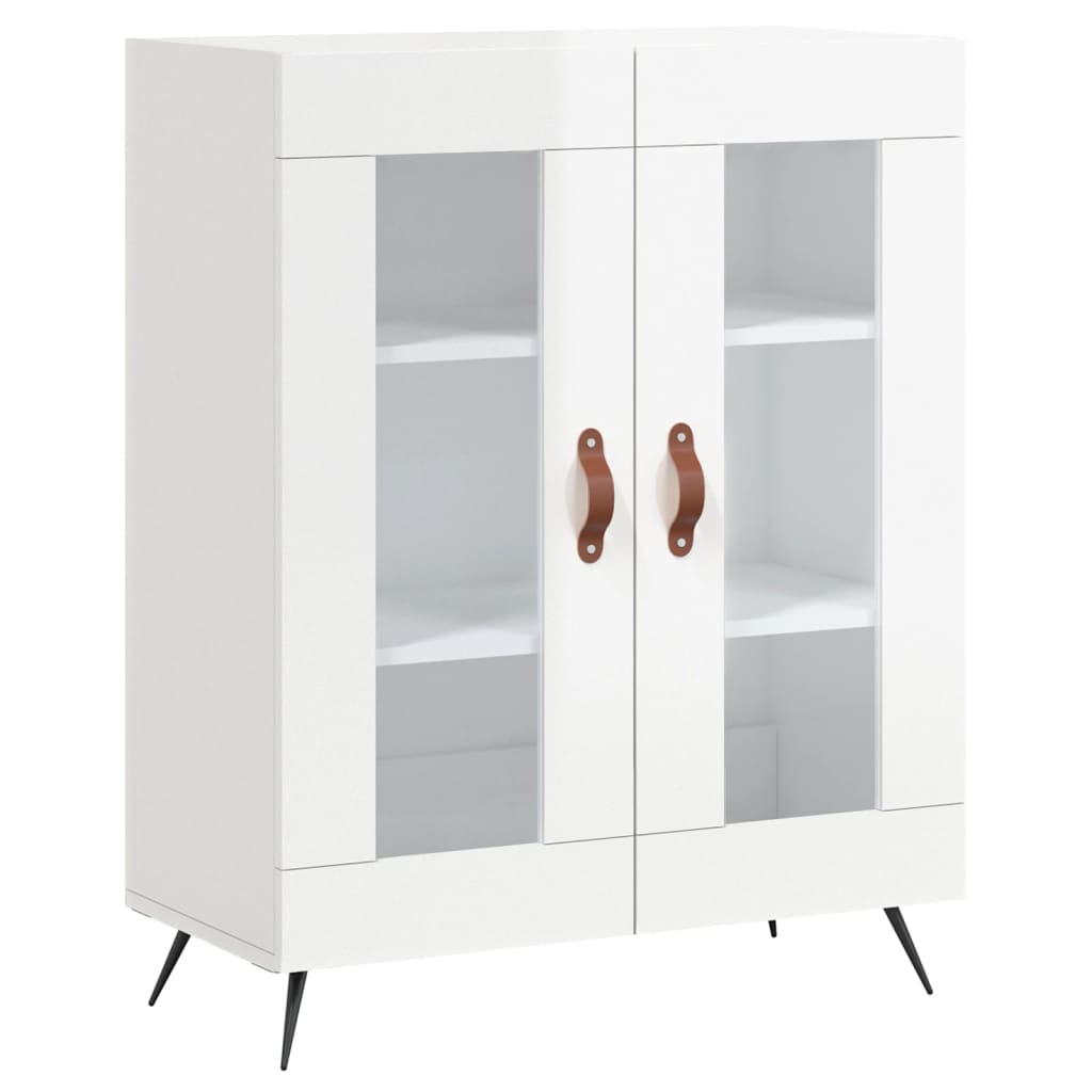 Credenza 69,5x34x90 cm in Legno Multistrato Bianco Lucido - homemem39