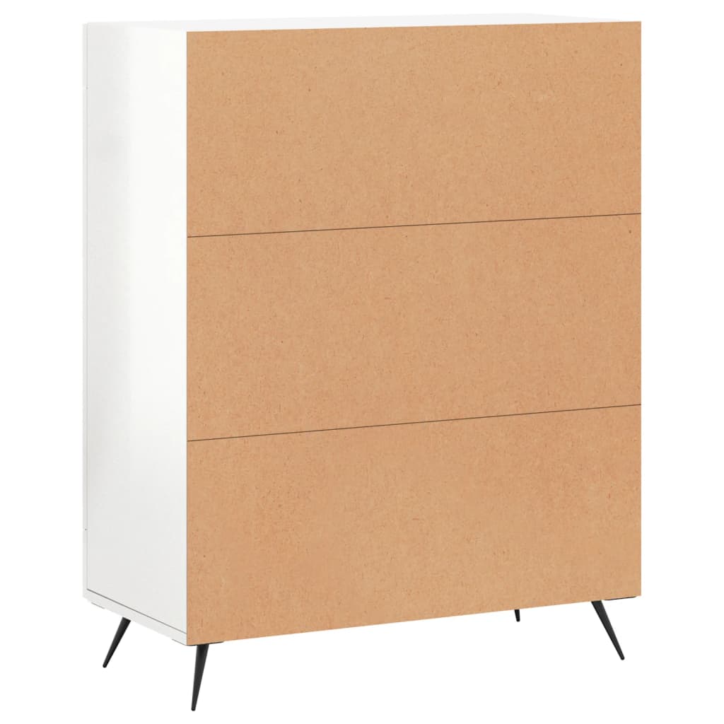 Credenza 69,5x34x90 cm in Legno Multistrato Bianco Lucido - homemem39