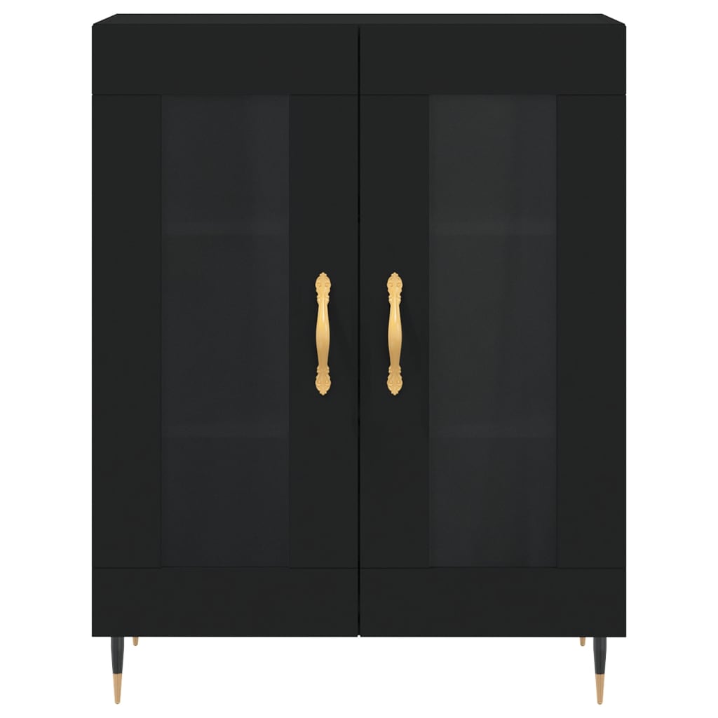 Credenza Nera 69,5x34x90 cm in Legno Multistrato - homemem39