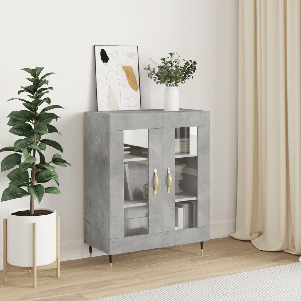 Credenza Grigio Cemento 69,5x34x90 cm in Legno Multistrato - homemem39