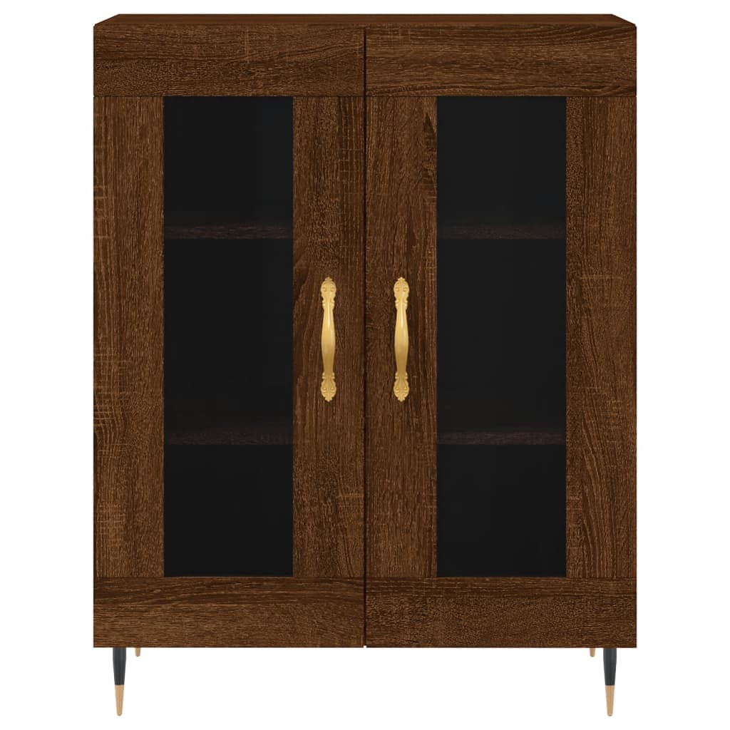 Credenza Rovere Marrone 69,5x34x90 cm in Legno Multistrato - homemem39