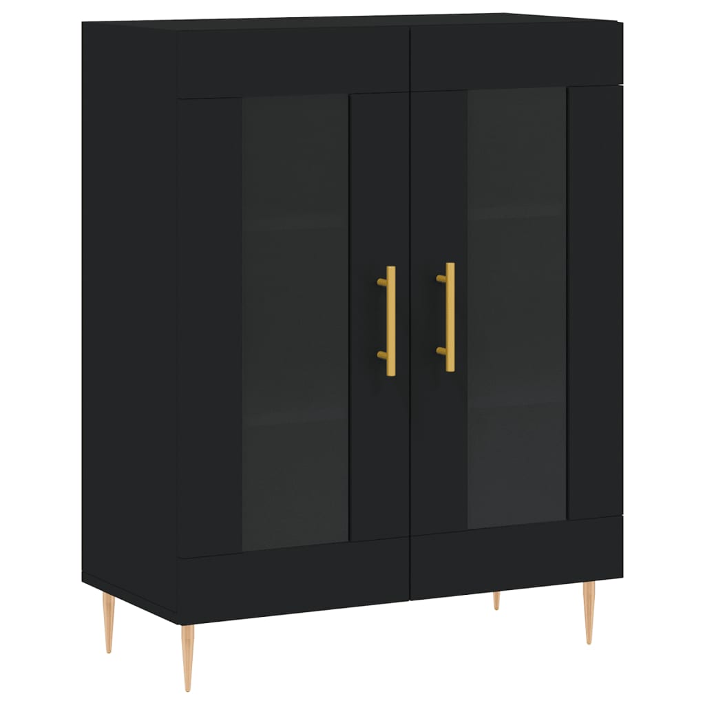 Credenza Nera 69,5x34x90 cm in Legno Multistrato - homemem39