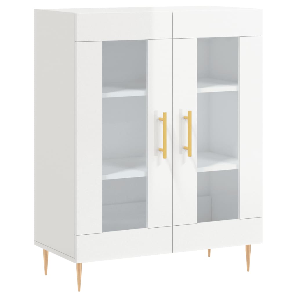 Credenza 69,5x34x90 cm in Legno Multistrato Bianco Lucido - homemem39