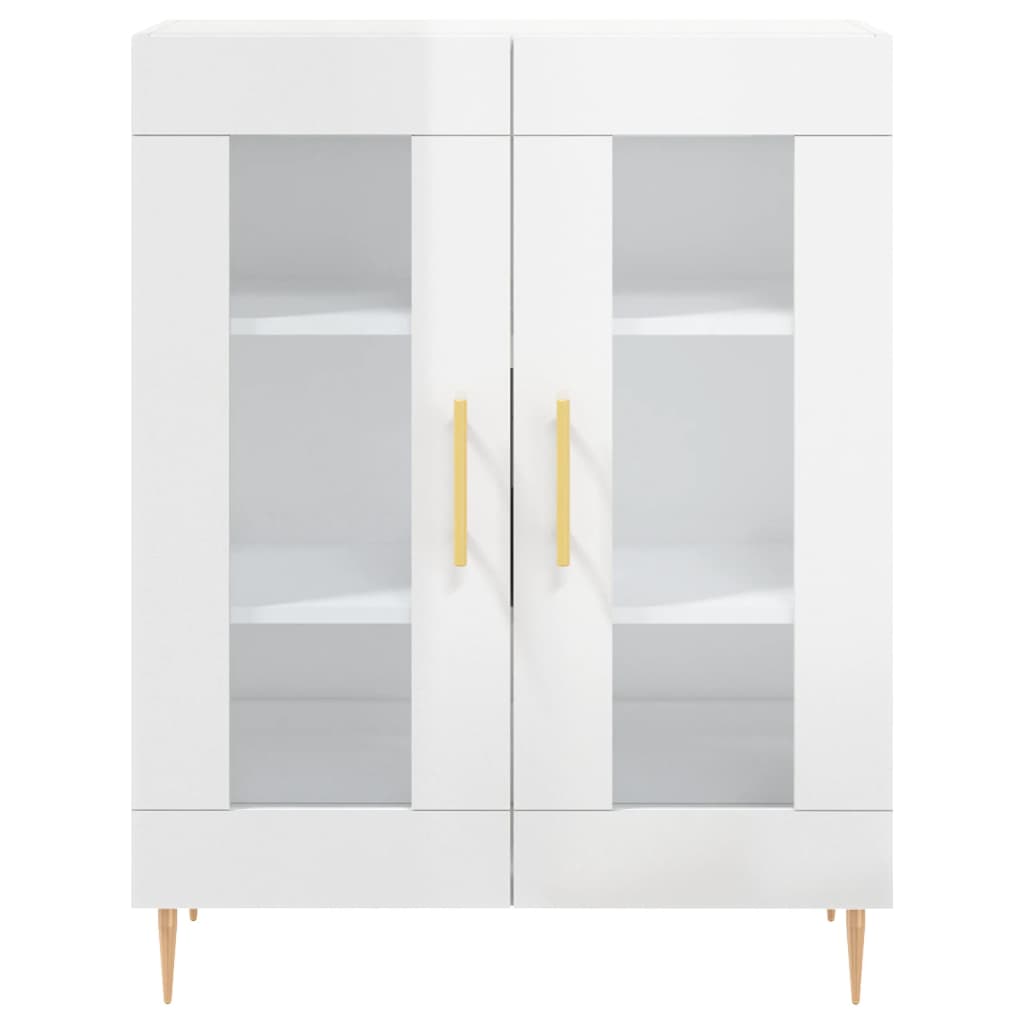 Credenza 69,5x34x90 cm in Legno Multistrato Bianco Lucido - homemem39