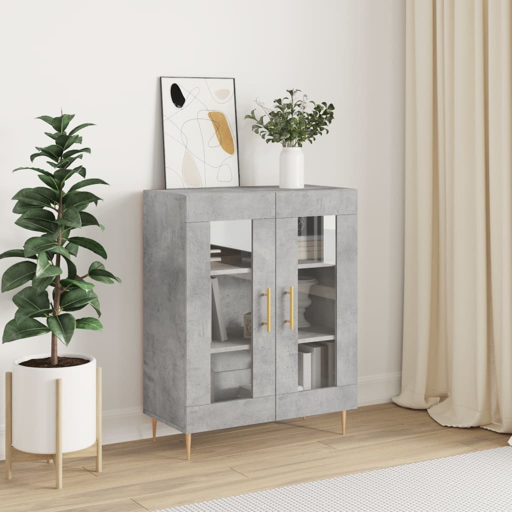 Credenza Grigio Cemento 69,5x34x90 cm in Legno Multistrato - homemem39