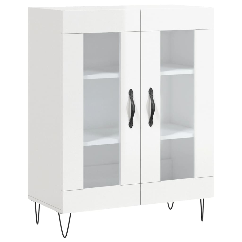 Credenza 69,5x34x90 cm in Legno Multistrato Bianco Lucido - homemem39