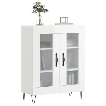 Credenza 69,5x34x90 cm in Legno Multistrato Bianco Lucido - homemem39