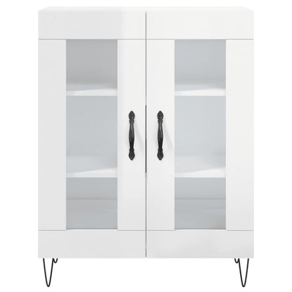 Credenza 69,5x34x90 cm in Legno Multistrato Bianco Lucido - homemem39