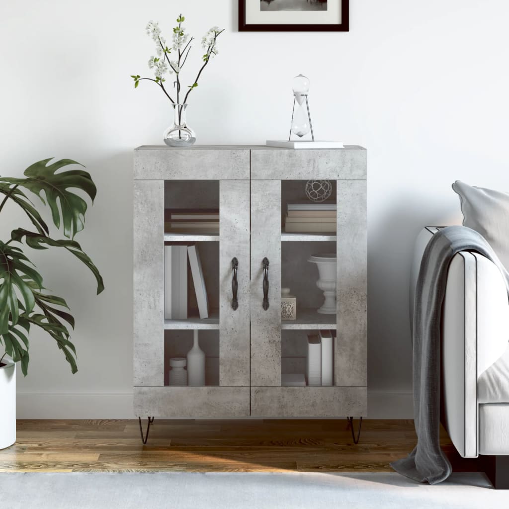 Credenza Grigio Cemento 69,5x34x90 cm in Legno Multistrato - homemem39