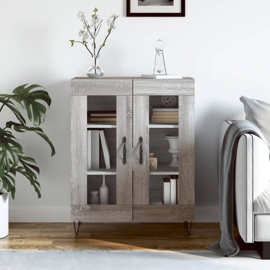 Credenza Grigio Sonoma 69,5x34x90 cm in Legno Multistrato - homemem39