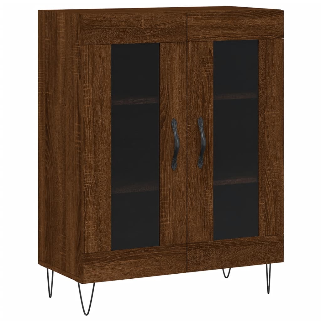 Credenza Rovere Marrone 69,5x34x90 cm in Legno Multistrato - homemem39