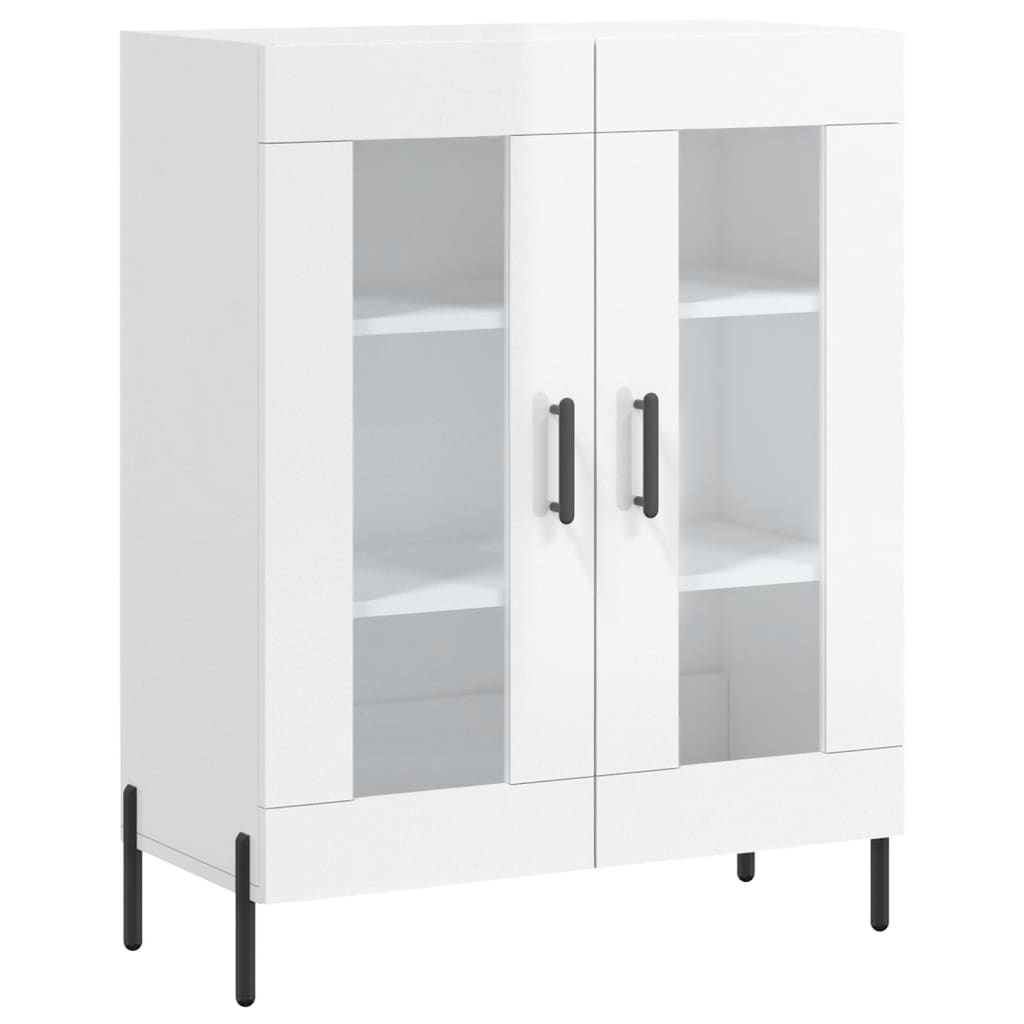 Credenza 69,5x34x90 cm in Legno Multistrato Bianco Lucido - homemem39