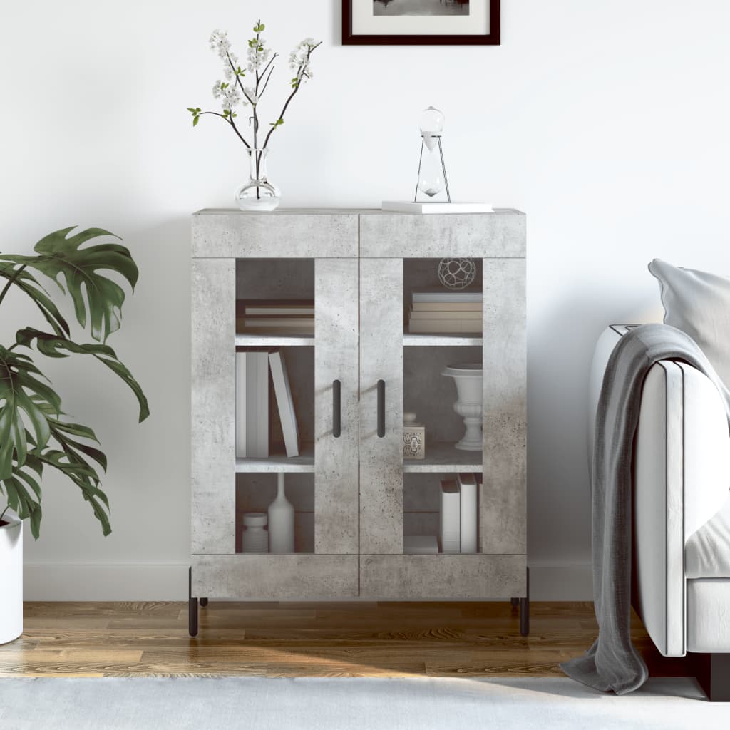 Credenza Grigio Cemento 69,5x34x90 cm in Legno Multistrato - homemem39