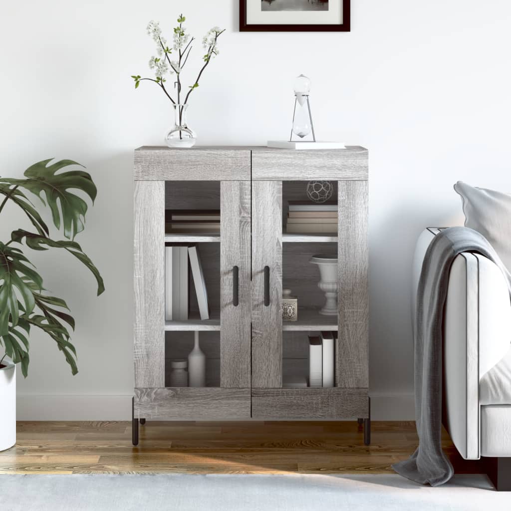 Credenza Grigio Sonoma 69,5x34x90 cm in Legno Multistrato - homemem39