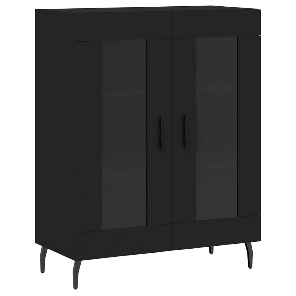 Credenza Nera 69,5x34x90 cm in Legno Multistrato - homemem39