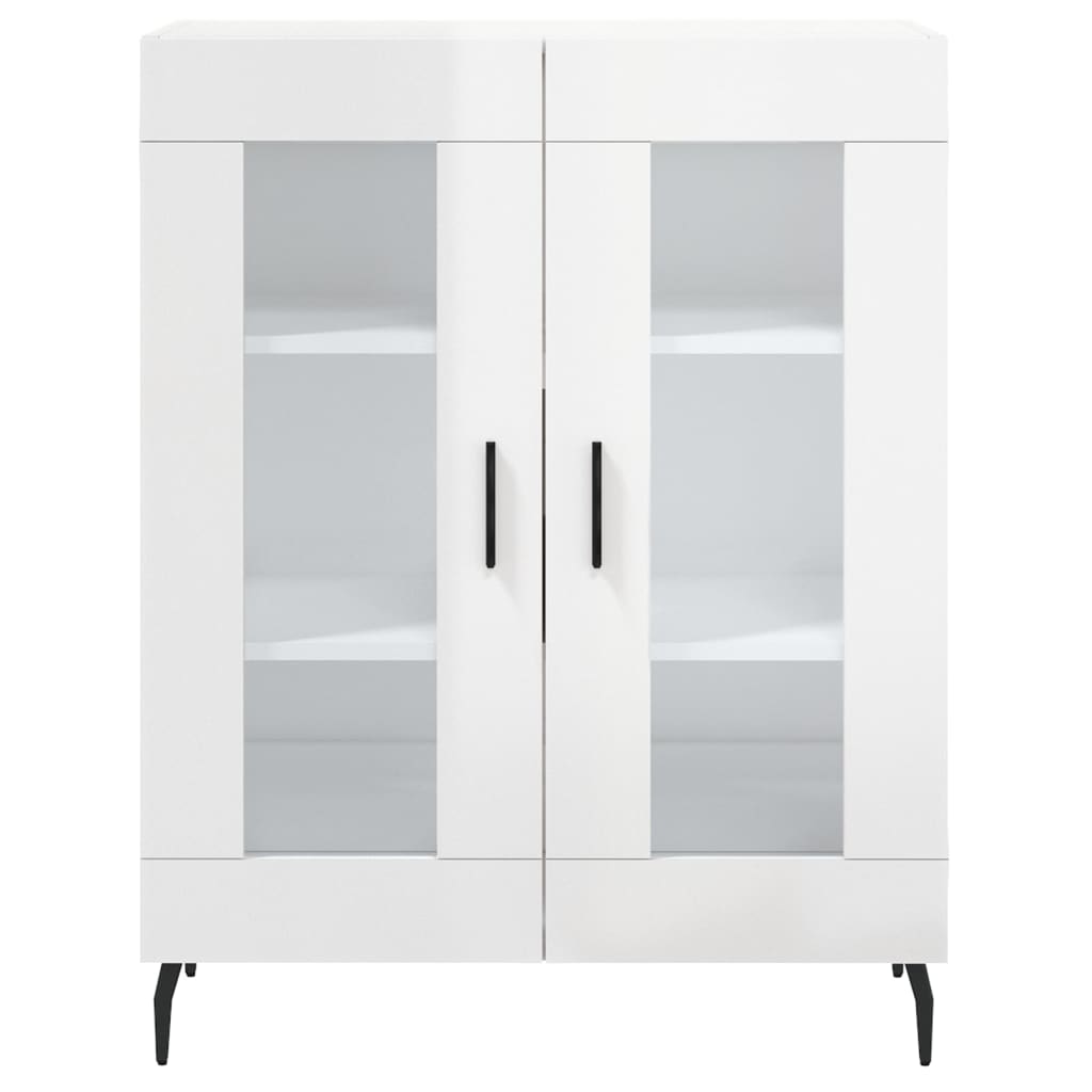 Credenza 69,5x34x90 cm in Legno Multistrato Bianco Lucido - homemem39