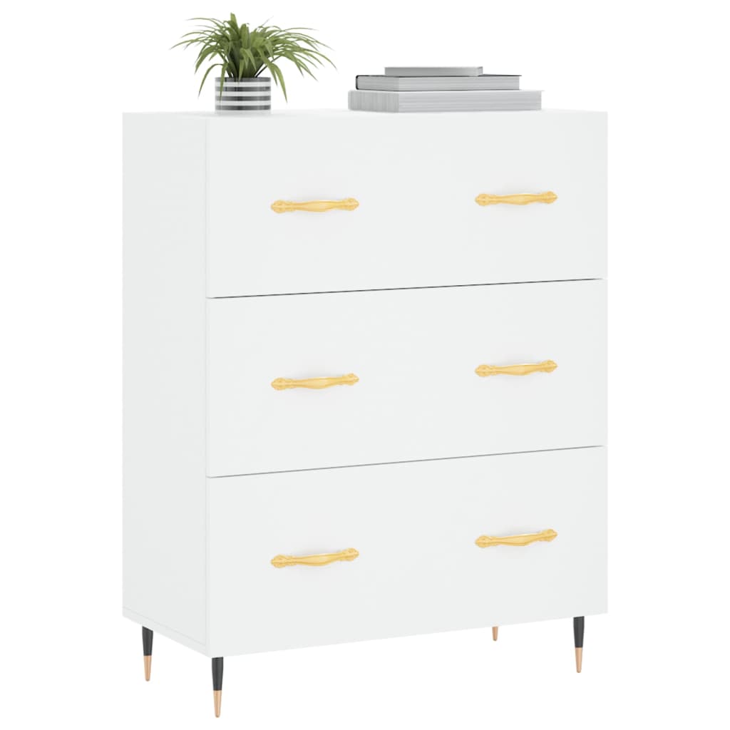 Credenza Bianca 69,5x34x90 cm in Legno Multistrato - homemem39