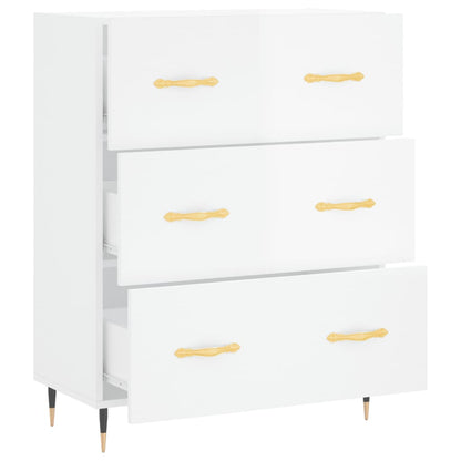 Credenza 69,5x34x90 cm in Legno Multistrato Bianco Lucido - homemem39