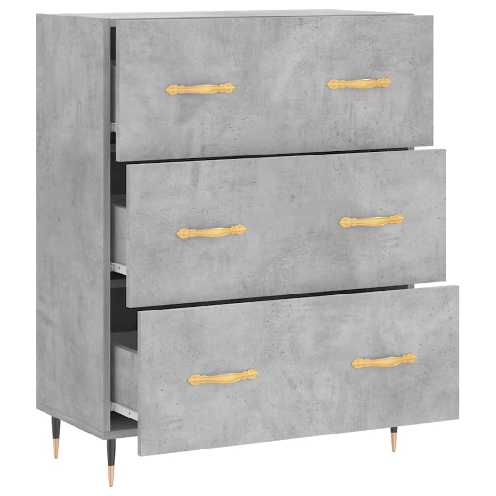 Credenza Grigio Cemento 69,5x34x90 cm in Legno Multistrato - homemem39