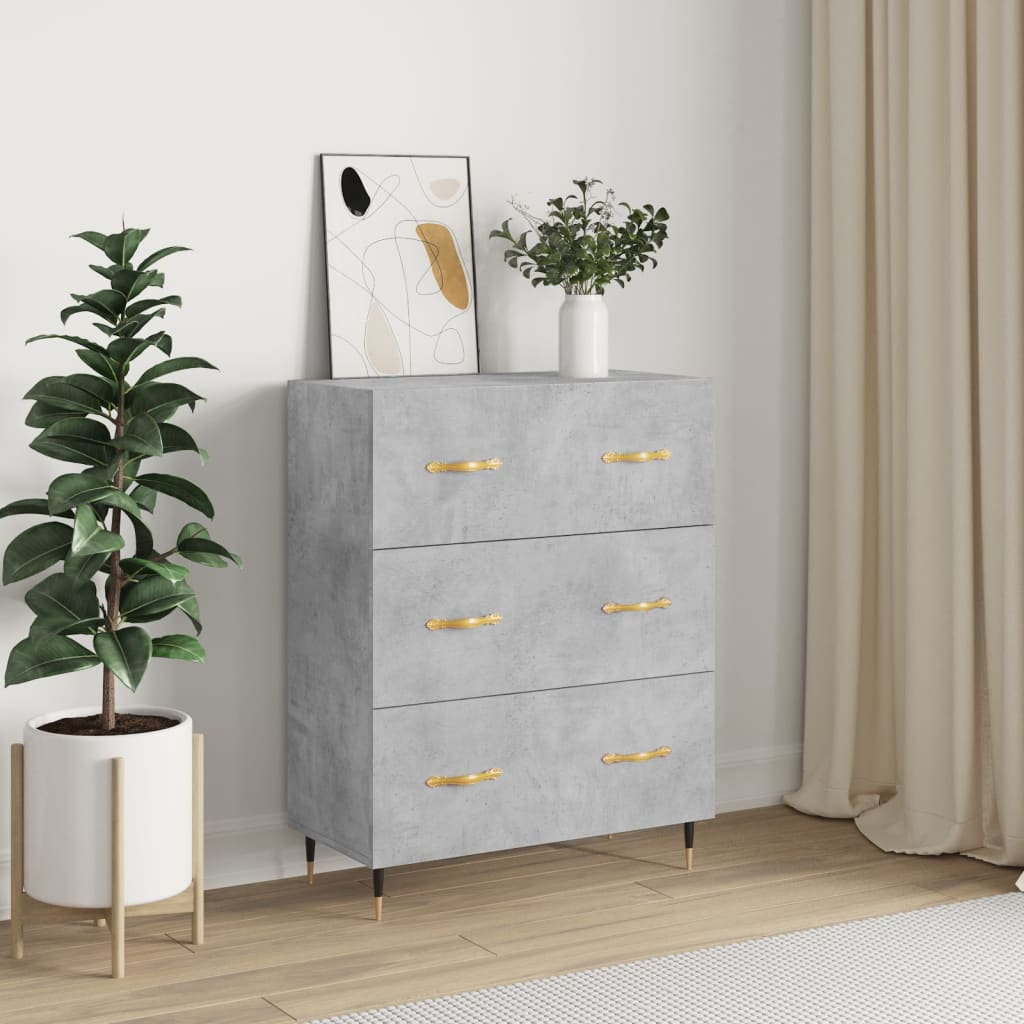 Credenza Grigio Cemento 69,5x34x90 cm in Legno Multistrato - homemem39