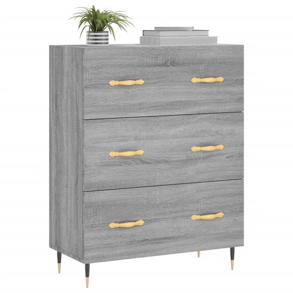 Credenza Grigio Sonoma 69,5x34x90 cm in Legno Multistrato - homemem39