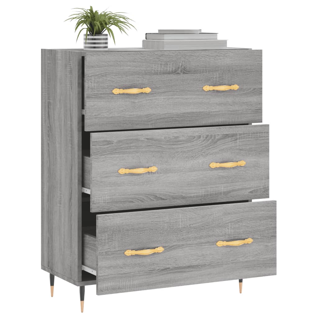 Credenza Grigio Sonoma 69,5x34x90 cm in Legno Multistrato - homemem39