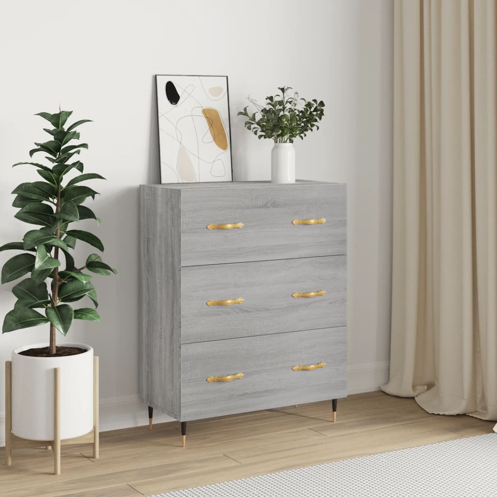 Credenza Grigio Sonoma 69,5x34x90 cm in Legno Multistrato - homemem39