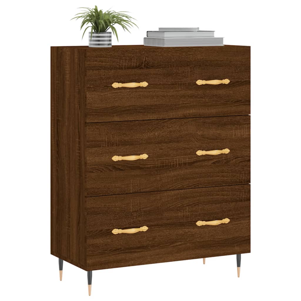 Credenza Rovere Marrone 69,5x34x90 cm in Legno Multistrato - homemem39