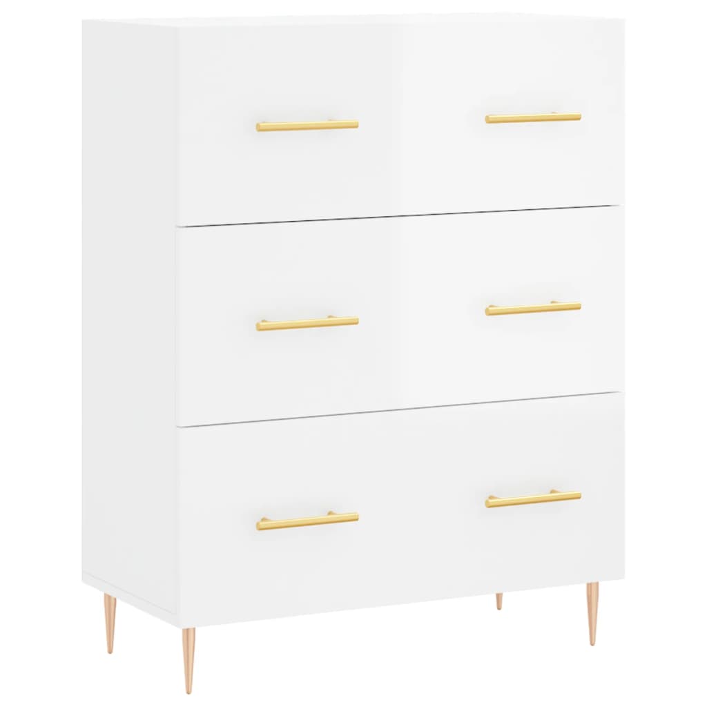 Credenza 69,5x34x90 cm in Legno Multistrato Bianco Lucido - homemem39