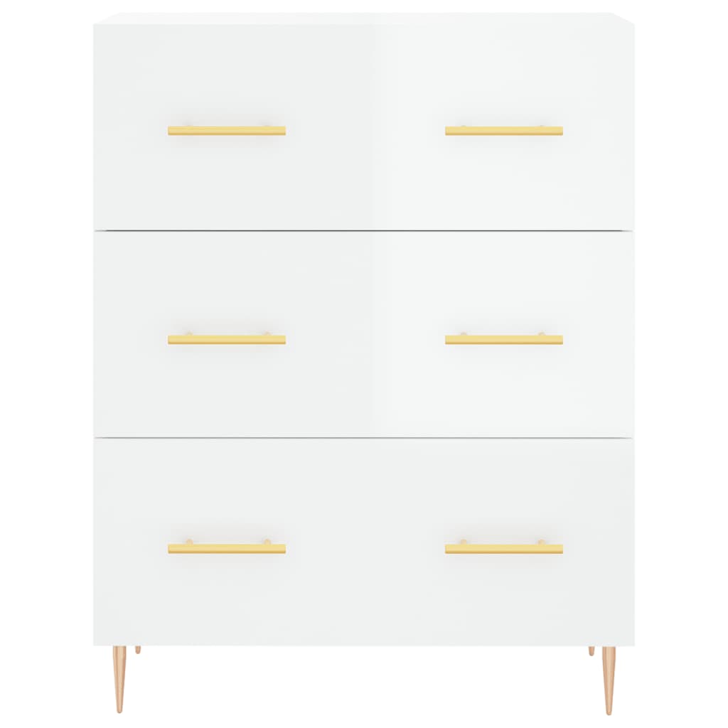 Credenza 69,5x34x90 cm in Legno Multistrato Bianco Lucido - homemem39