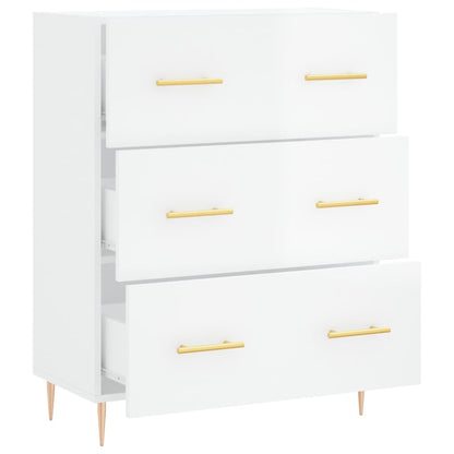 Credenza 69,5x34x90 cm in Legno Multistrato Bianco Lucido - homemem39