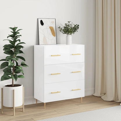 Credenza 69,5x34x90 cm in Legno Multistrato Bianco Lucido - homemem39