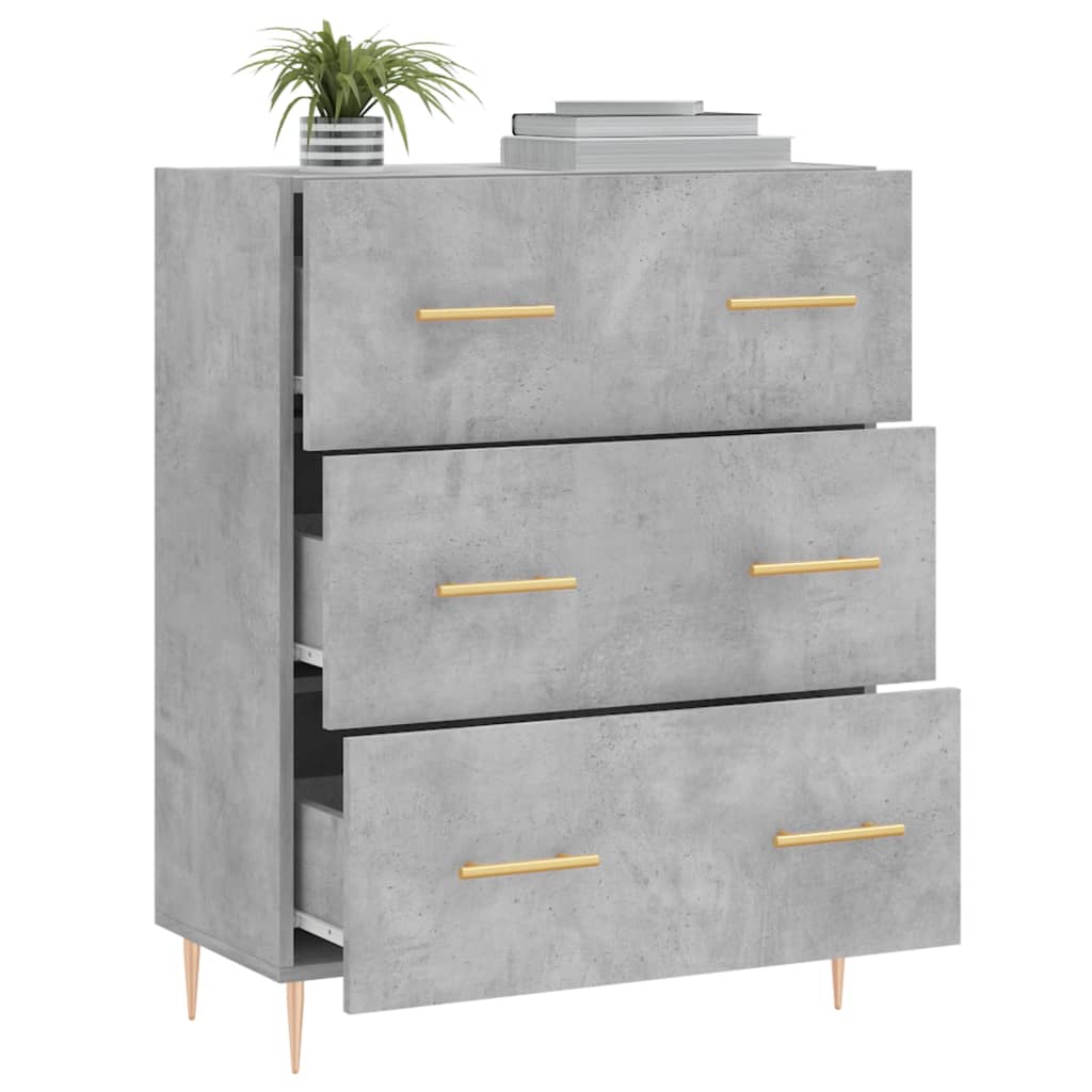 Credenza Grigio Cemento 69,5x34x90 cm in Legno Multistrato - homemem39