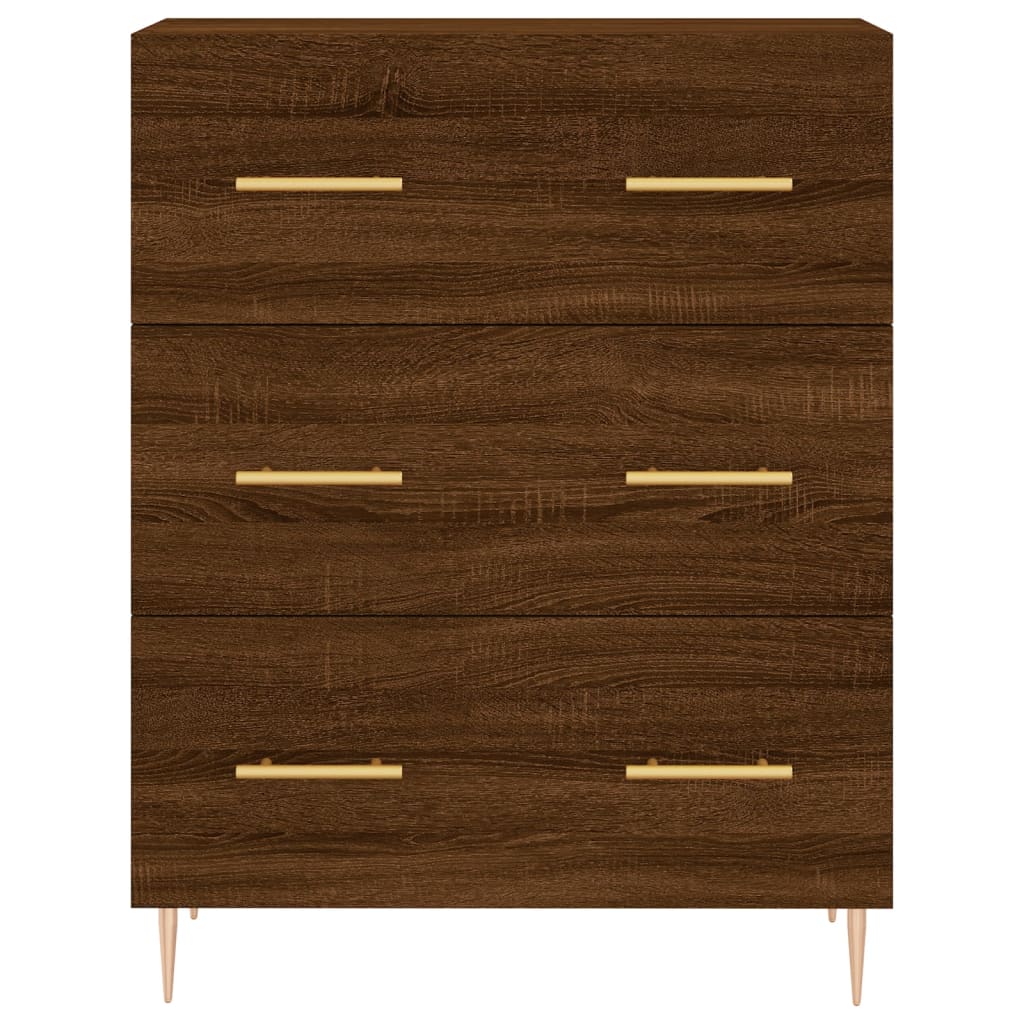 Credenza Rovere Marrone 69,5x34x90 cm in Legno Multistrato - homemem39